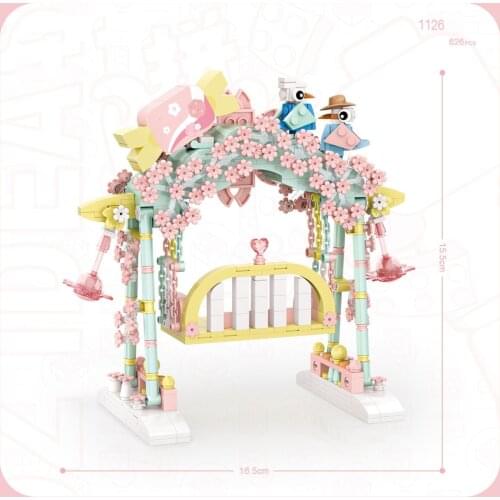 LOZ Creator Garden Swing mini diamond building block assemble model bricks educational toys collection for girls gift