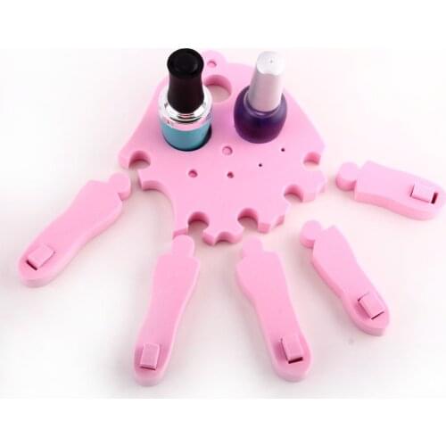 Makartt 2 Pcs/Bag Professional Nail Trainer Tools Nail Polish Holder Nail Tips Art Practice Fake Hand Nail Training F0424