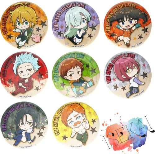 The Seven Deadly Sins Anime Badge Meliodas Ban King Gowther Elizabeth Liones Diane Nanatsu no Taizai Metal Badge Brooch Pins