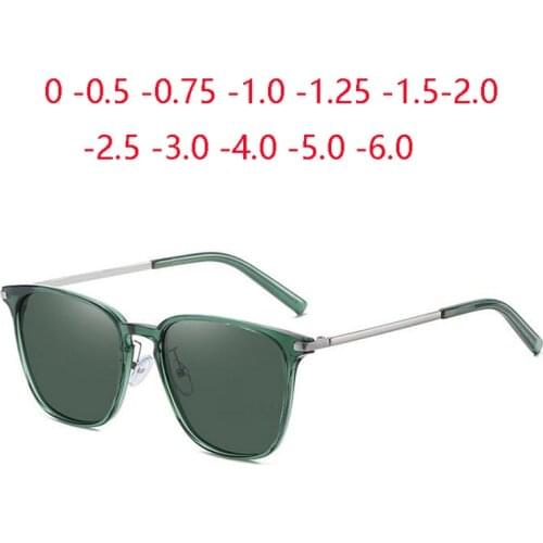 Drak Green Lens Minus Customized Sunglasses Women Polarized Anti-UV Men Short-sight Spectacles Prescription 0 -0.5 -0.75 To -6.0