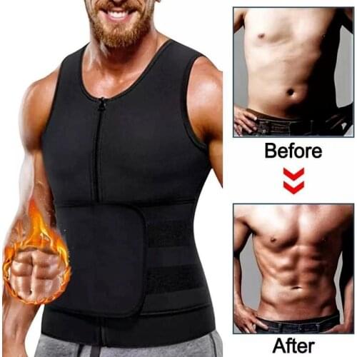 Men Body Shaper Waist Trainer Sauna Suit Sweat Vest Slimming Underwear Weight Loss Shirt Fat Burner Workout Tank Tops Shapewear