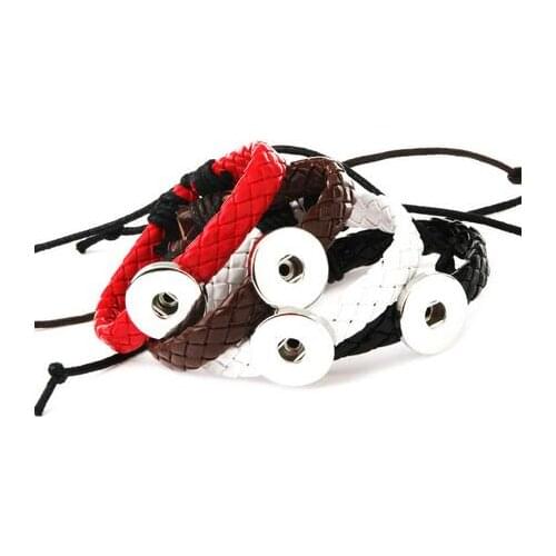4 color Snap Buttons Jewelry Leather Bracelets For Women Fit 18mm Snap Bracelet Men Casual Vintage Punk Button Bracelet