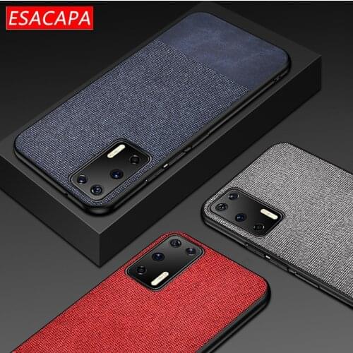 Soft Cloth Fabric Phone Case For Huawei P40 Y7P P Smart 2021 Shockproof Splicing Back Case For Huawei Honor V40 30 Lite X10 Max