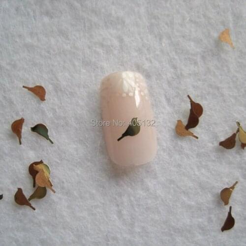 Approx. 1000pcs/bag Metal Gold Pigeon Design Non-adhesive Metal Slices Nail Art Decoration MS-284-2