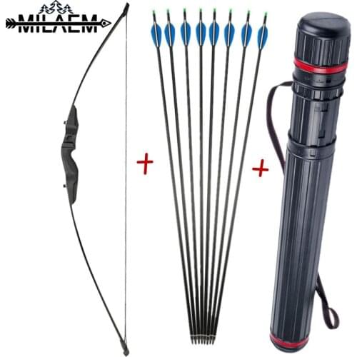 M99 Straight Bow 30/40 Pounds Entry Bow Target Shooting With 8 Pcs Fiberglass Arrows Youth Beginner Archery Hunting Shooting