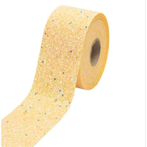 Q&N 5yards Chunky Dark Glitter Ribbon Blingbling Fabric Ribbon for DIY Hair bows Material Sewing Accessories Handmade Crafts