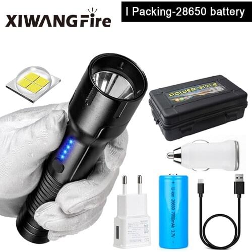 LED Long-Range Glare Flashlight USB Mobile Power Aluminum Alloy Outdoor Lighting Flashlight Waterproof Camping Searchlight