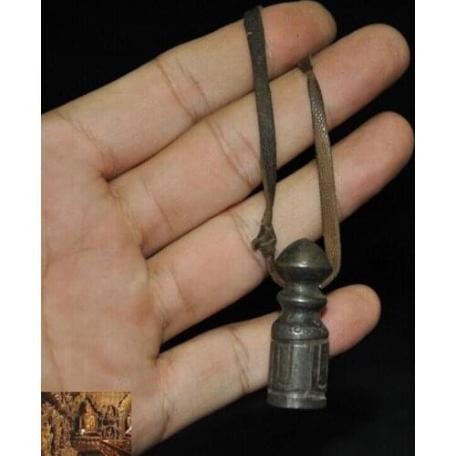 Tibet Meteorite Iron Tiantie 8 Treasures Symbol One of Seal Stamp Signet Pendant Desk Decoration Home Accessories Collection