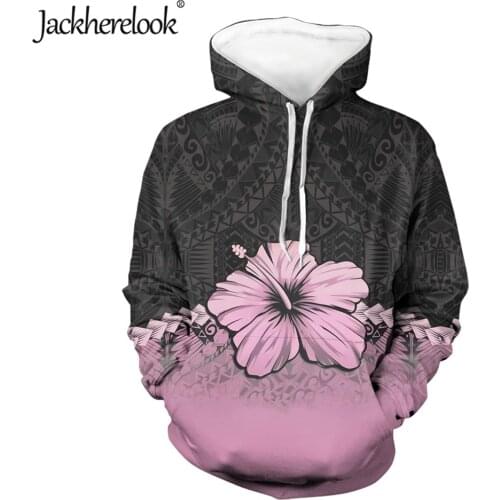 Jackherelook Harajuku Streetwear Sweatshirt Samoa Polynesian Hibiscus Printed Hoodies Women Long Sleeve Hoodie Clothes Tracksuit