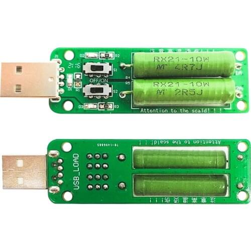 USB resistor DC electronic load With switch adjustable 3kind current battery capacity voltage discharge resistance tester