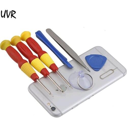 UVR For Apple iPhone X 8Plus 8 in 1 Professional Mobile Phone Repair Tools Kit Pry Opening LCD Screen Screwdriver Suction Cup