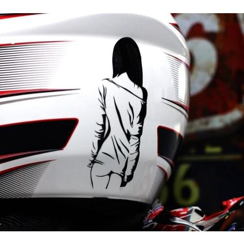 Sexy Lady Beauty Back View Waterproof Motorcycle Decals Rear Body Modified Decorative Car Stickers
