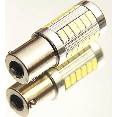 50 PCS Car Light Signal Lamp 1156 BA15S P21W 1157 Led Led Turn Brake Light Tail Lamp 33SMD 5730 LED Auto Rear Reverse Bulb r5w