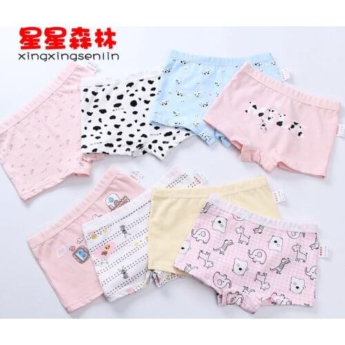2psc/lot Mixture New Style High Elasticity Not Easily Deformed Underwear Lovely Girls Flat angle Safety Pants Cotton Cartoon