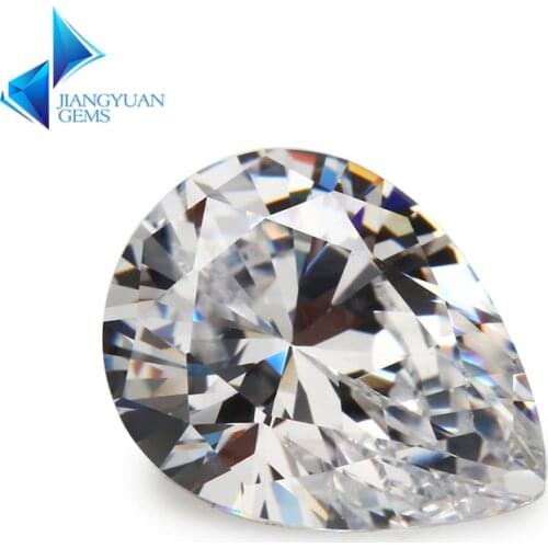 50pcs 2x3~13x18mm Pear Shape 5A White CZ Stone 2x3-13x18mm Synthetic Gems Cubic Zirconia For Jewelry