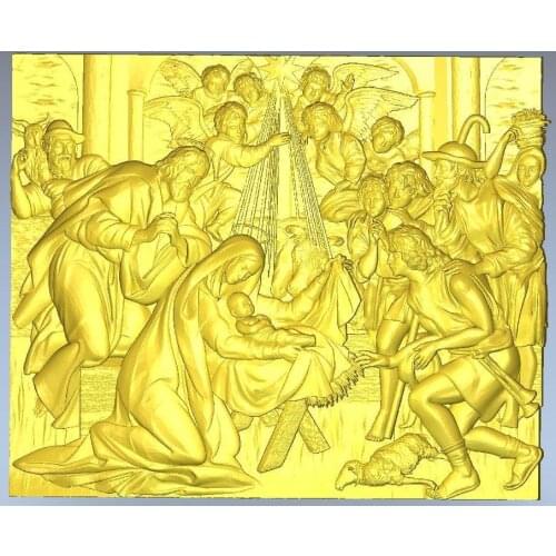 3d model relief for cnc in STL file format Panno_Birth_of_Jesus