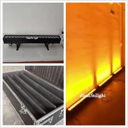8pcs+ 2flycase) high power dmx led bar wall washer light rgbwa 5in1 18x15w led bar dj disco bar lyre