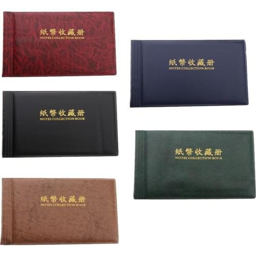 20 Pages Currency Paper Money Banknote Album Collection Stamps Book Soft Leather