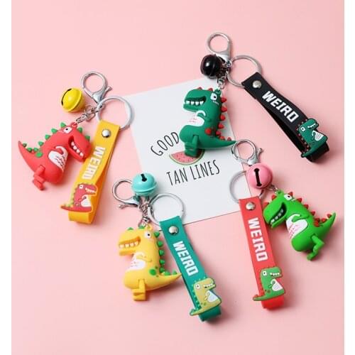 2021 Cute Cartoon Dinosaur Animal Resin Keychain For Women DIY Key Chains Ring wristband Car Bag Pendent Charm D394