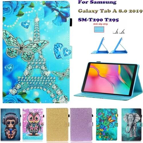 Case For Samsung Galaxy Tab A 8.0 2019 SM-T290/T295 Cover Protective Shell PU Leather Stand Magnet Smart Funda Cartoon Kid Gift