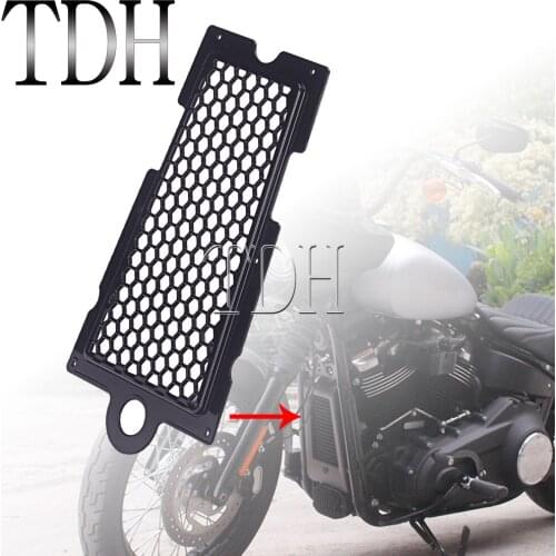 For Harley Softail Fat Bob Breakout Low Rider Black Motorcycle Mesh Hollow Radiator Guard Grille Cover Cooler Protector 2018-20