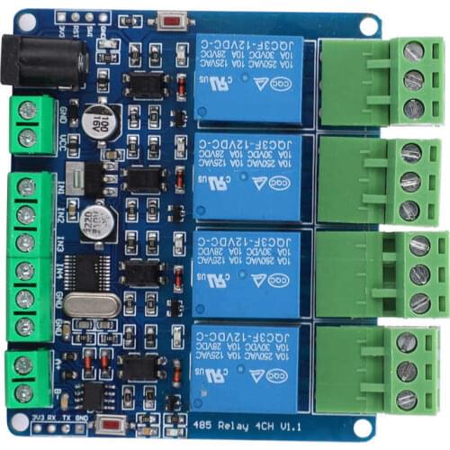 DC 12V 4 Channel Relay Module High Accuracy Switch Input For RS485 TTL Communication Good Contact Performance