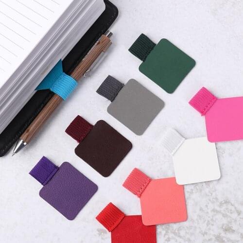 4Pcs/Set Multicolor Pen Clips Self-adhesive Pen Holder Pencil Elastic Loop Leather Self-Adhesive Office Notebook Accessories