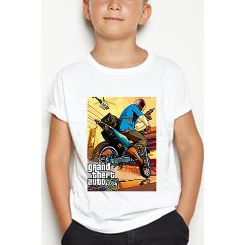 2021New Grand Theft Auto Game Tops Clothing Gta 5 T Shirt Outwear Costumes Kids Clothes Girls T Shirts Men Summer Tshirt