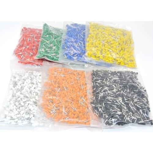 1000pcs E1008 Insulated Cable Cord End Bootlace Ferrule Terminals tubular wire connector For 1.0mm2 Wire