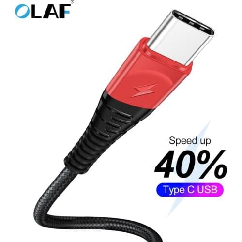 Olaf USB Type c cable For Samsung S9 S10 Oneplus 6t Mobile phone charging Type-C Cable for Xiaomi mi9 mi8 Redmi note 7 USB C