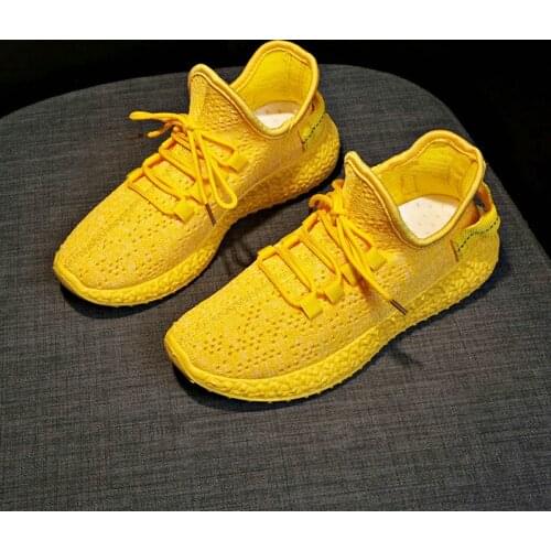 Casual Women Shoes Summer Yellow Sneakers Ladies Mesh Flat Shoes Breathable Walking Red White Sneakers Vulcanized Shoes Woman