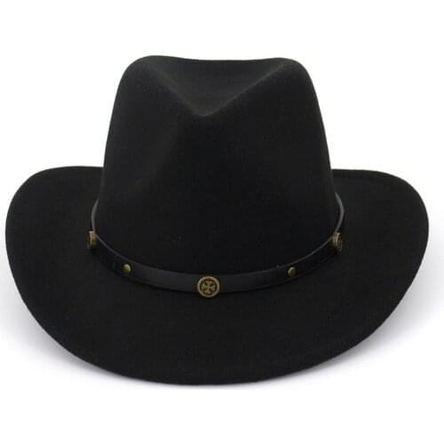 Fashion Men Women Western Cowboy Hat With Cow Head Hat sombrero Pop Jazz Hat Winter Wool Hat sombrero hats HF155