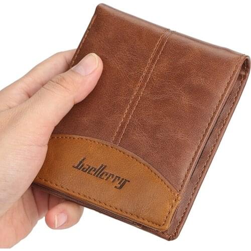 Mens short wallet European and American multi-card stitching drivers license coin purse retro zipper wallet 2021 new