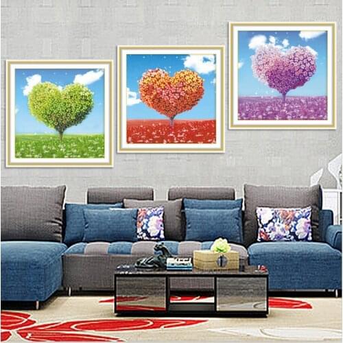50x50cm 3D Color rhyme flowers Ribbon embroidery kit stain painting set handcraft kit DIY handmade needlework art home decor