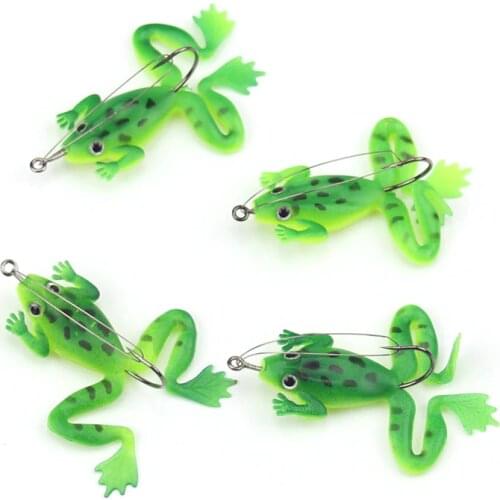 4pcs/lot 7cm 5.36g frogs Fishing Lure Set Rubber Soft Fishing Lures Bass SpinnerBait spoon Lures carp fishing tackle