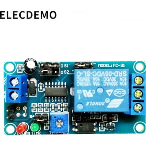 5V12V normally open trigger delay circuit relay module timing vibration alarm optocoupler isolation delay module