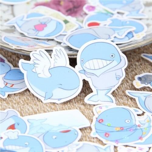 New 40 pcs Blue whale expression for phone car Label Decorative Stationery Stickers Scrapbooking DIY Diary Album toy Sticker