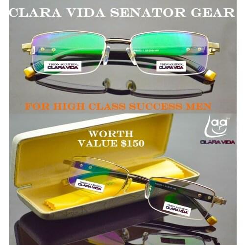 2019 Claravida Men Titanium Senator Antireflective Coated Aspherical Briller Reading Glasses+1.0 +1.5 +2.0 +2.5 +3.0 +3.5+4.0