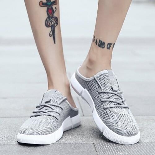 FIXSYS Summer Mens Slippers Outdoor Breathable Sandals Mesh Breathable Half Shoes for Man Lightweight Mules Summer Casual Shoes