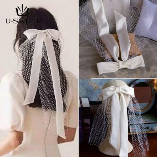 Aesthetic Handmade Bowknot Mesh Yarn Hair Accessories Bridal Wedding Travel Wedding Headdress Accessories Bridal Hair Band