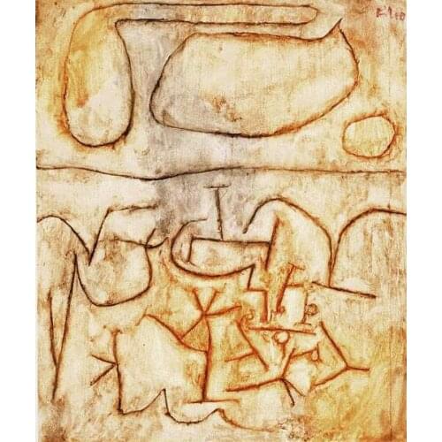 High quality Oil painting Canvas Reproductions Historic ground (1939) by Paul Klee Painting hand painted