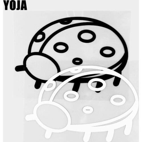 YOJA 16.5×11CM Lovely Ladybird Cartoon Pattern Animals Vinyl Decal Car Stickers Black/Silver 19C-0471