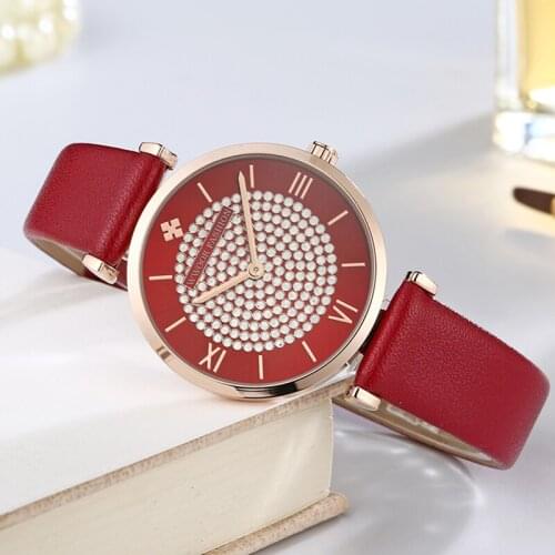 Women Watch WWOOR Luxury Top Brand Fashion Casual Dress Leather Band Ladies Quartz Watch Waterproof Wristwatch Relogios Feminino