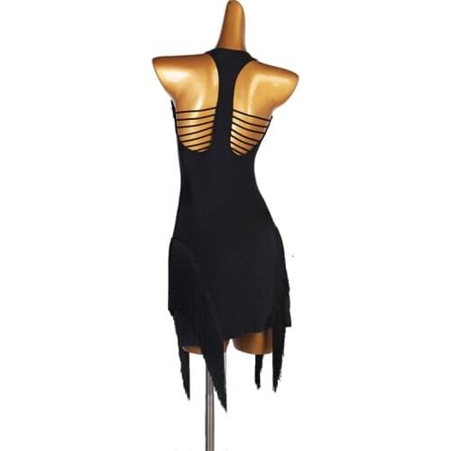 Womens Latin Dress Sexy Beauty Back Latin Dance Dress Professional Test Service Latin Fringe Skirt Lombard Chacha Dance Dress