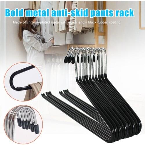 Metal Open-end Non Slip Slacks Pant Hangers Trouser Hangers Organizers Set DA