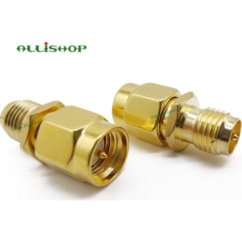 100Pcs RF SMA Straight Goldplated SMA Male Plug to RP-SMA Female Jack (Pin in Center) RF Coax Adapter Convertor