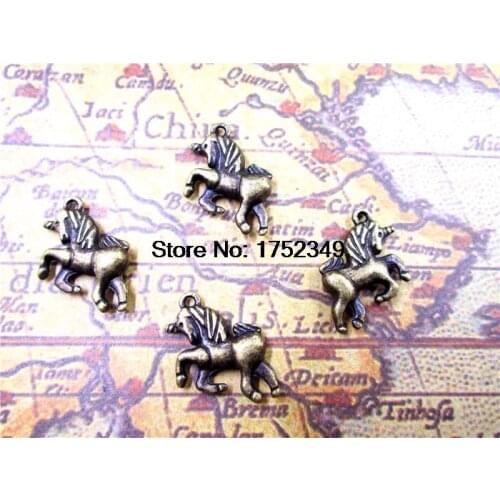 15pcs--Unicorn Charms,Antique Bronze Lovely Unicorn Horse Charm Pendant 16x16mm
