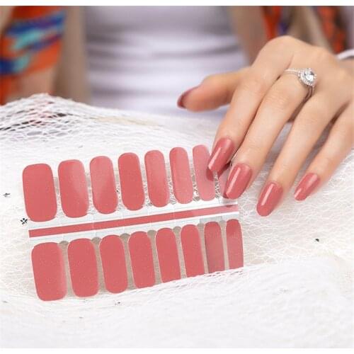 16 Strips Solid Color Nail Polish Sticker DIY Nails Art Finger Salon ZB Series Wraps For Sale