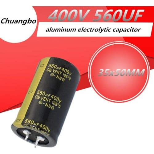 2pcs Audio Electrolytic Capacitor 400V 560UF 35*50MM For Audio Hifi Amplifier High Frequency Low ESR Speaker