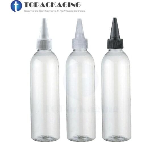 20PCS/LOT-200ML PET Plastic Transparent Bottle With Needle Nose Cap,Empty Liquid Container,Cosmetic Packaging Perm Liquid Bottle